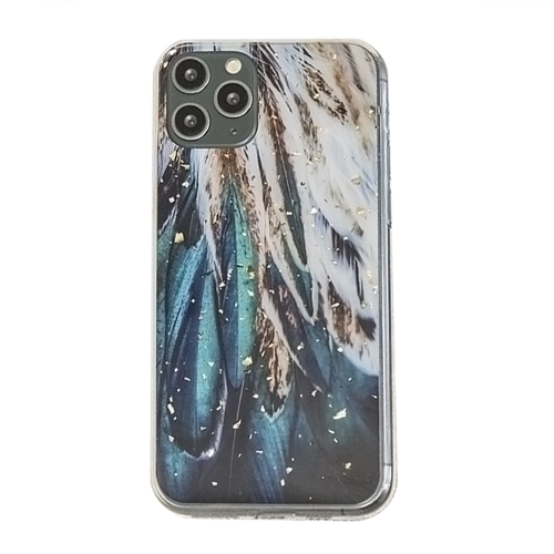 Силиконов калъф Gold Glam за IPhone 14 Pro Max, пера