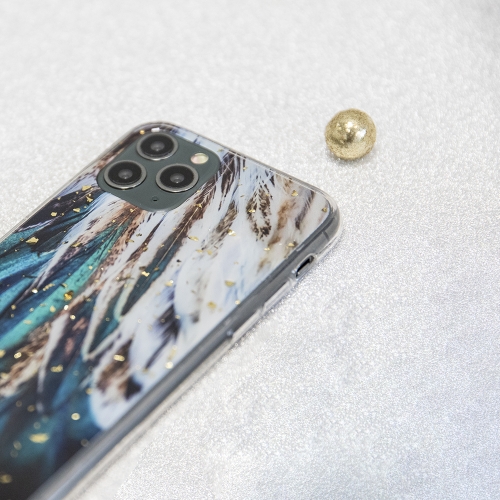 Силиконов калъф Gold Glam за IPhone 14 Pro Max, пера