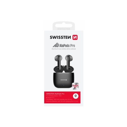 Безжични Слушалки SWISSTEN ALUPODS PRO, TWS, Черен