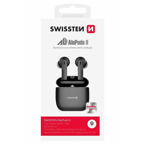 Безжични Слушалки SWISSTEN ALUPODS II, TWS ,Черен