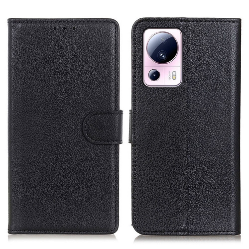 Калъф Тефтер Leather за Xiaomi 13 Lite, черен