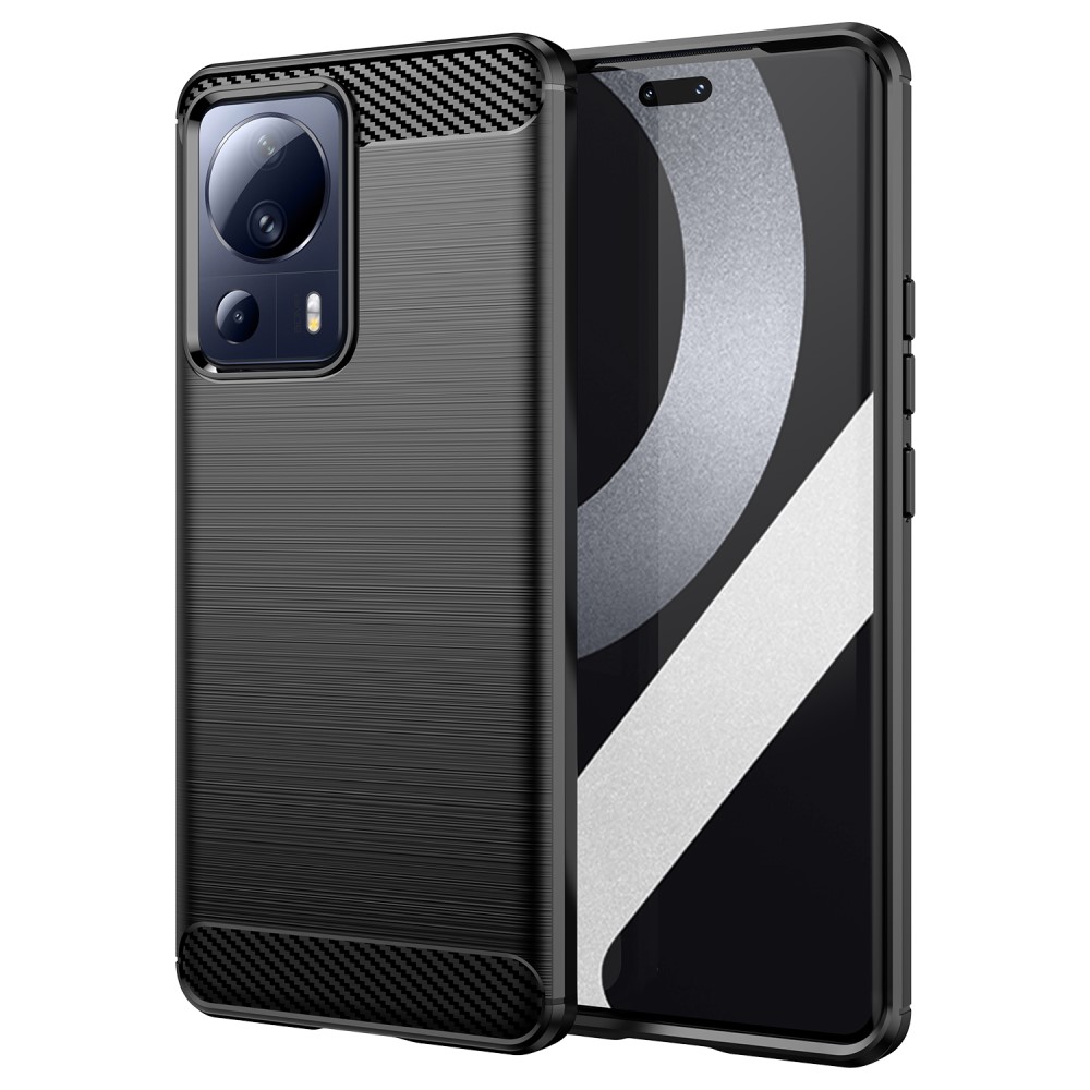 Силиконов Калъф Carbon Fibre Brushed за Xiaomi 13 Lite, черен