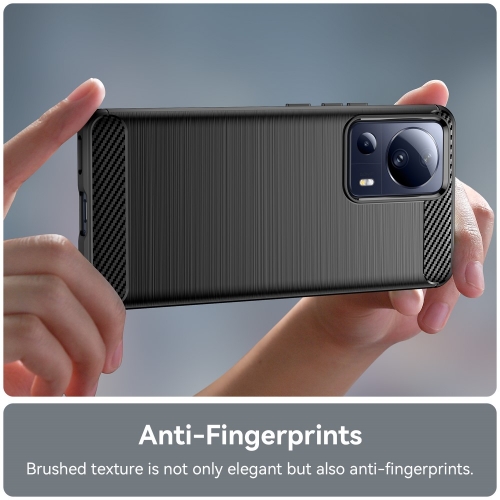 Силиконов Калъф Carbon Fibre Brushed за Xiaomi 13 Lite, черен