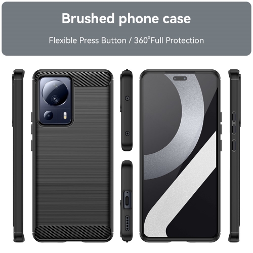 Силиконов Калъф Carbon Fibre Brushed за Xiaomi 13 Lite, черен