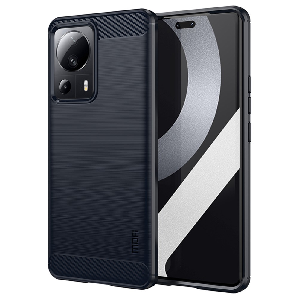 Силиконов Калъф Carbon Fibre Brushed за Xiaomi 13 Lite, тъмно син