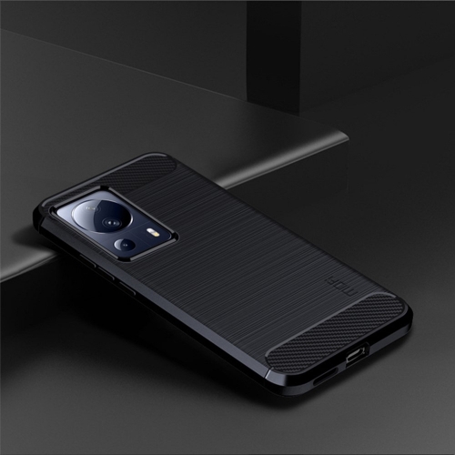 Силиконов Калъф Carbon Fibre Brushed за Xiaomi 13 Lite, тъмно син