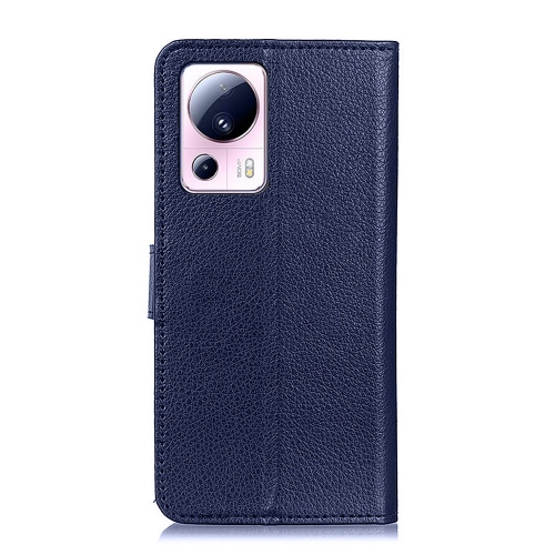 Калъф Тефтер Leather за Xiaomi Redmi 13 Lite, син