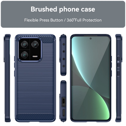 Силиконов Калъф Carbon за Xiaomi 13 Pro, син