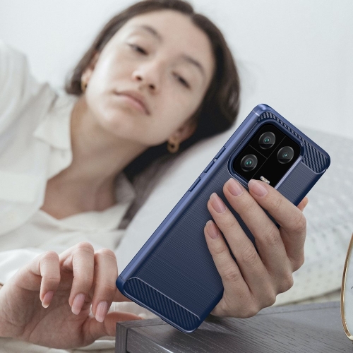Силиконов Калъф Carbon за Xiaomi 13 Pro, син