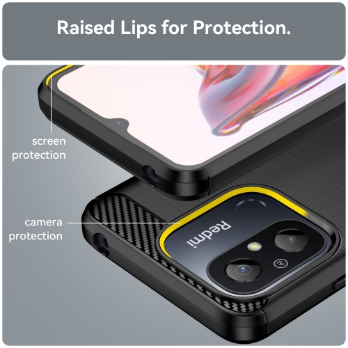 Силиконов Калъф Carbon за Xiaomi Redmi 12C, черен