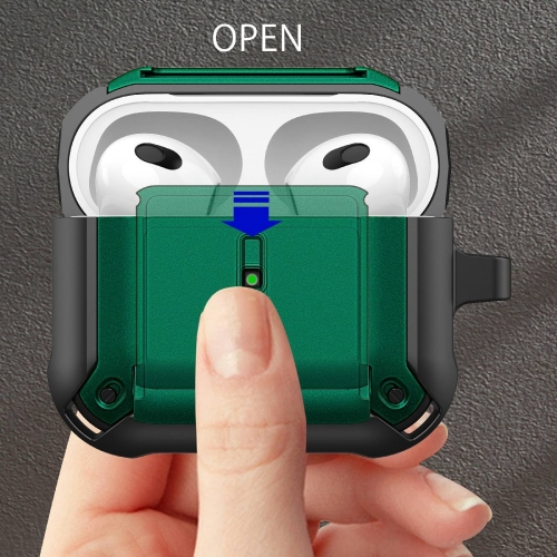 Удароустойчив калъф за слушалки AirPods 3, зелен