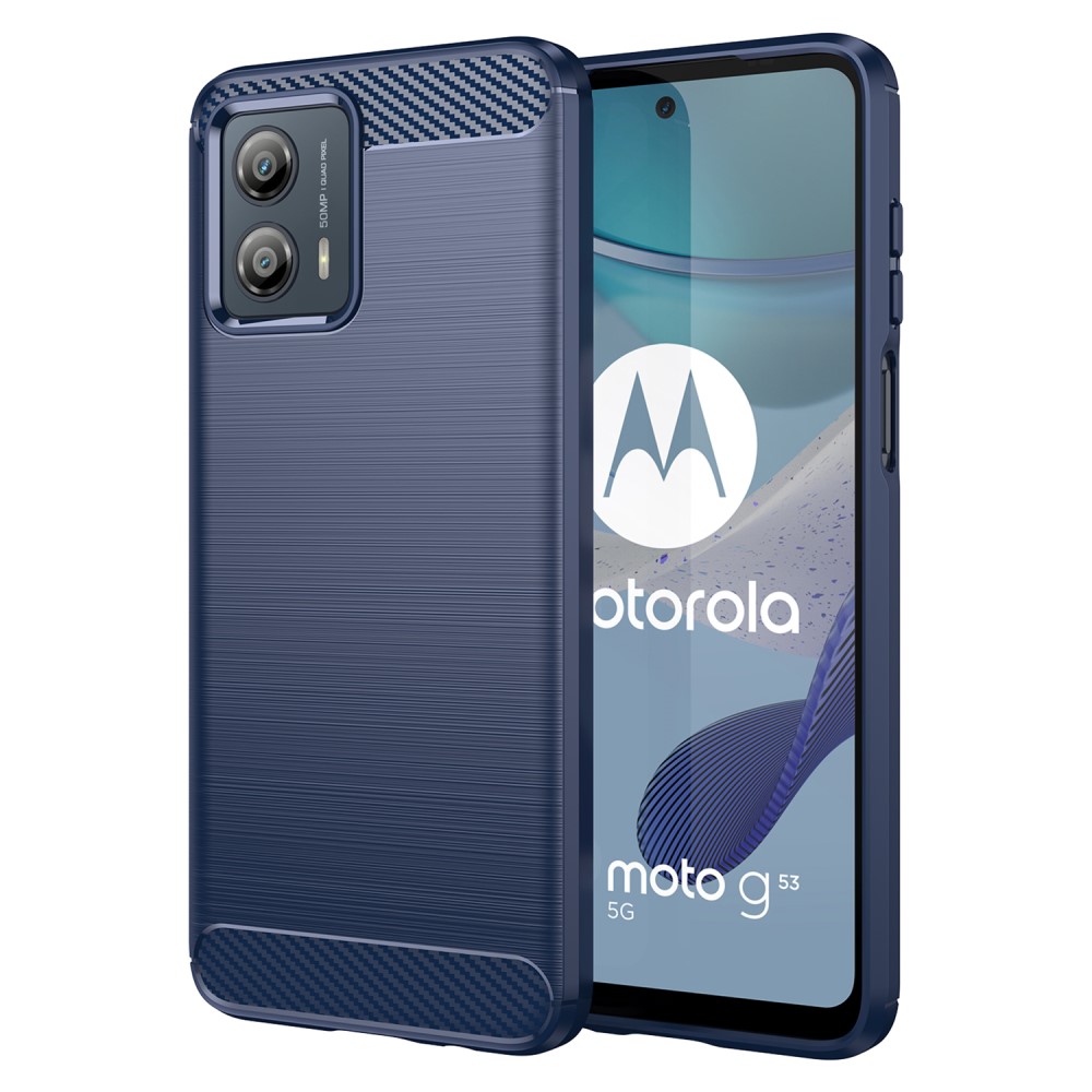 Силиконов Калъф Carbon за Motorola Moto G53 5G, син