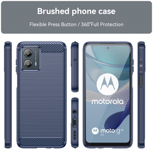 Силиконов Калъф Carbon за Motorola Moto G53 5G, син