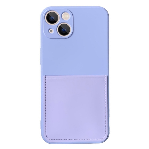 Силиконов калъф Card Slot за IPhone 13, светло лилав