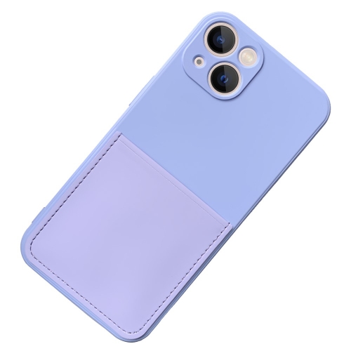 Силиконов калъф Card Slot за IPhone 13, светло лилав