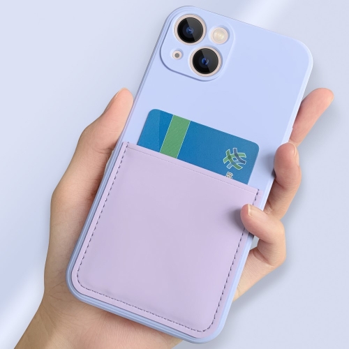 Силиконов калъф Card Slot за IPhone 13, светло лилав
