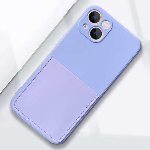 Силиконов калъф Card Slot за IPhone 13, светло лилав