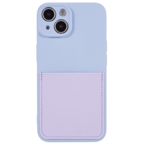 Силиконов калъф Silicone Lite Card Slot за IPhone 14, светло лилав