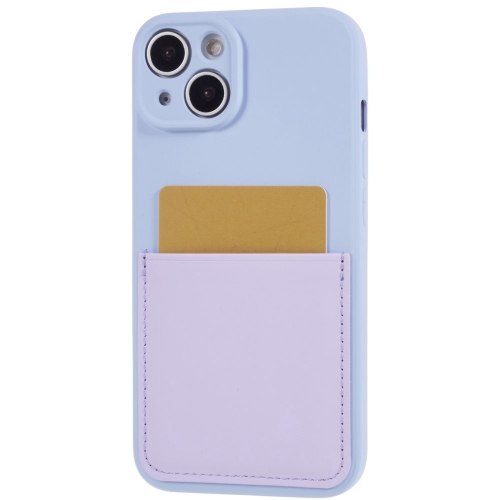 Силиконов калъф Silicone Lite Card Slot за IPhone 14, светло лилав