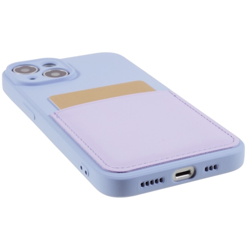 Силиконов калъф Silicone Lite Card Slot за IPhone 14, светло лилав