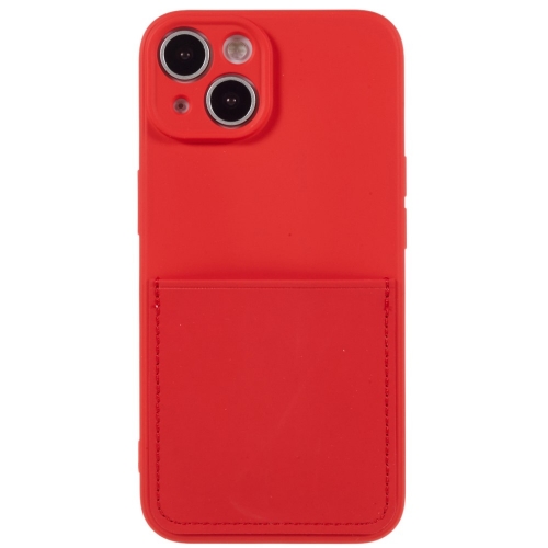 Силиконов калъф Card Slot за IPhone 14, червен