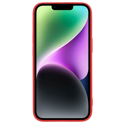 Силиконов калъф Card Slot за IPhone 14, червен