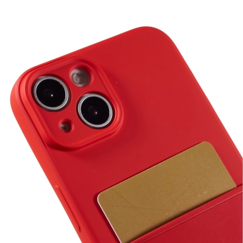 Силиконов калъф Card Slot за IPhone 14, червен