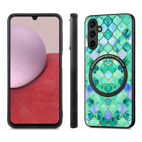 Удароустойчив калъф Metal Ring за Samsung Galaxy A14 5G, сапфирена мозайка