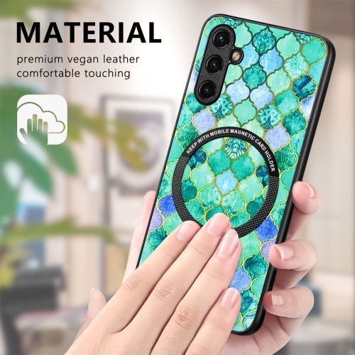 Удароустойчив калъф Metal Ring за Samsung Galaxy A14 5G, сапфирена мозайка