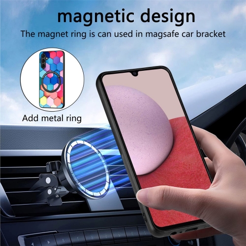 Удароустойчив калъф Metal Ring за Samsung Galaxy A14 5G, сапфирена мозайка