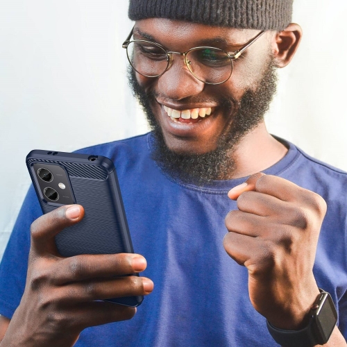 Силиконов Калъф Carbon за Xiaomi Redmi Note 12 5G, син