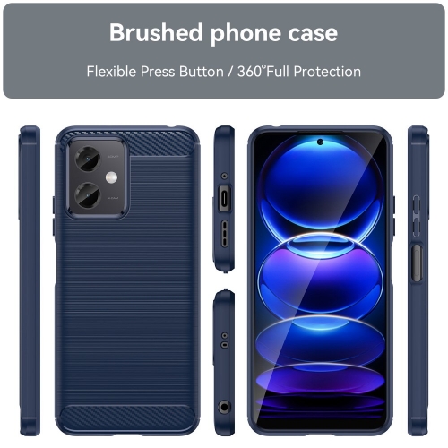 Силиконов Калъф Carbon за Xiaomi Redmi Note 12 5G, син