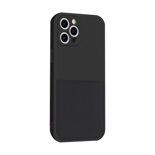 Силиконов калъф Card Slot за IPhone 12 Pro, черен