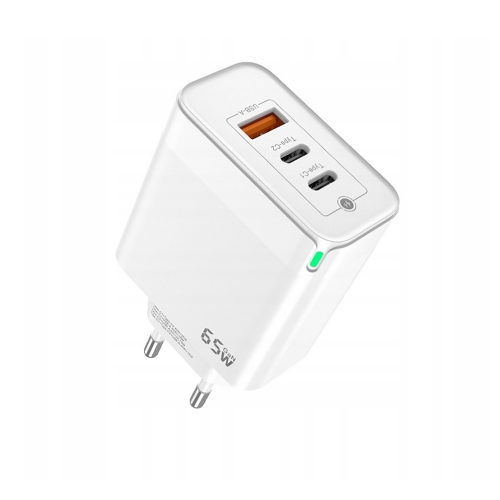 Зарядно 220V Prestico F28, 1xUSB-QC, 2xPD, 65W, бял