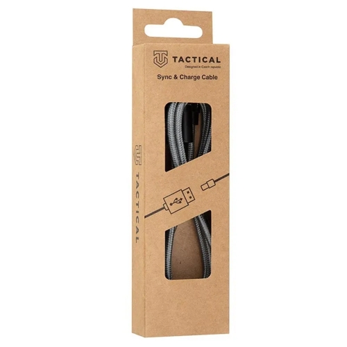 Кабел USB Tactical Fast Rope Kevlar USB-A/Lightning MFI, 1m, сив