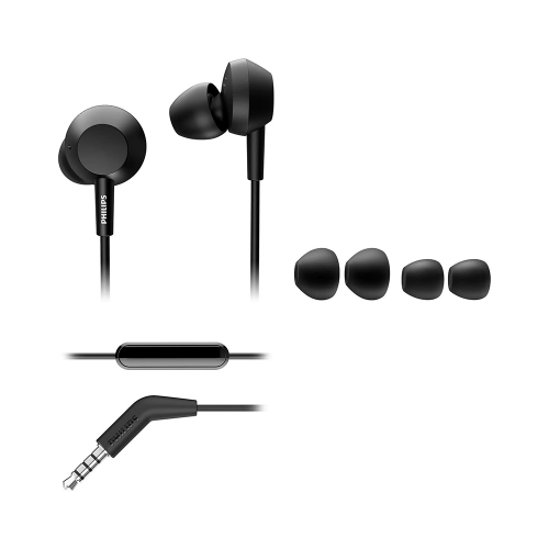 Слушалки с микрофон PHILIPS TAE4105BK, BIG BASS, Черен