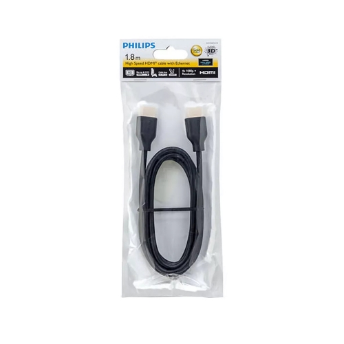 Кабел PHILIPS SWV5401H, HDMI към HDMI,  HIGH SPEED, Ethernet, 1.8m, Черен