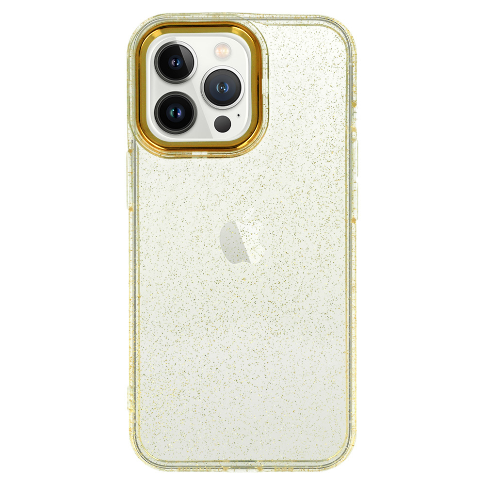 Силиконов калъф Gold Glitter за iPhone 13 Pro Max, Златист
