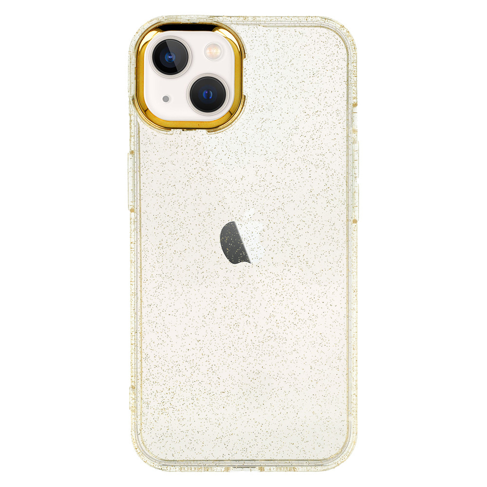 Силиконов калъф Gold Glitter за iPhone 14, Златист