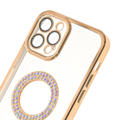 Силиконов калъф DM1 за iPhone 12 Pro, с протекция на камерата, Златист