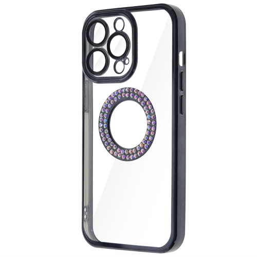 Силиконов калъф DM1 за iPhone 13 Pro, с протекция на камерата, Черен