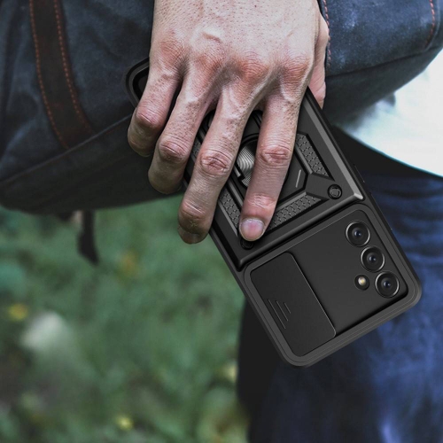 Удароустойчив калъф Slide Camera за Samsung Galaxy A34 5G, Черен