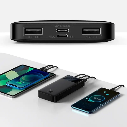 Универсална Външна Батерия Baseus Bipow, Digital Display, 10000mAh, 15W, Черен