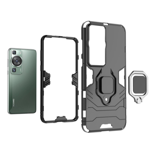 Удароустойчив Калъф Hybrid Cover за Huawei P60 / P60 Pro, Ring Holder, Черен