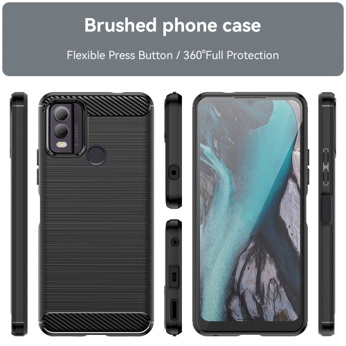 Силиконов Калъф Carbon за Nokia C22, Черен