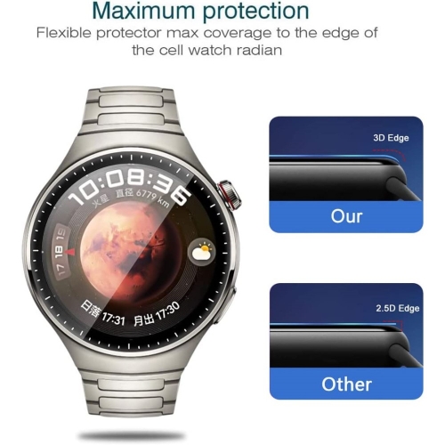 3D Протектор за часовник Huawei Watch 4 Pro, Черен