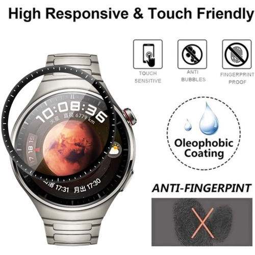 3D Протектор за часовник Huawei Watch 4 Pro, Черен