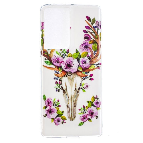 Силиконов калъф за Samsung Galaxy S21 Ultra, Светещ, Цветен елен