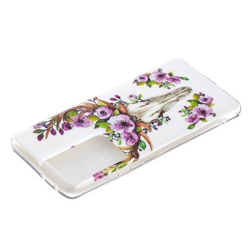 Силиконов калъф за Samsung Galaxy S21 Ultra, Светещ, Цветен елен