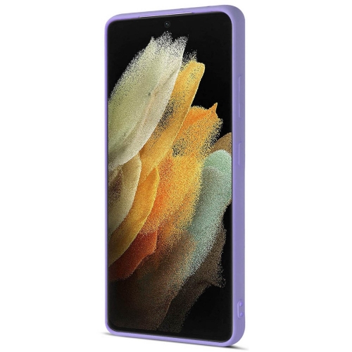Силиконов калъф Card Slot за Samsung Galaxy S21 Ultra, Светло лилав